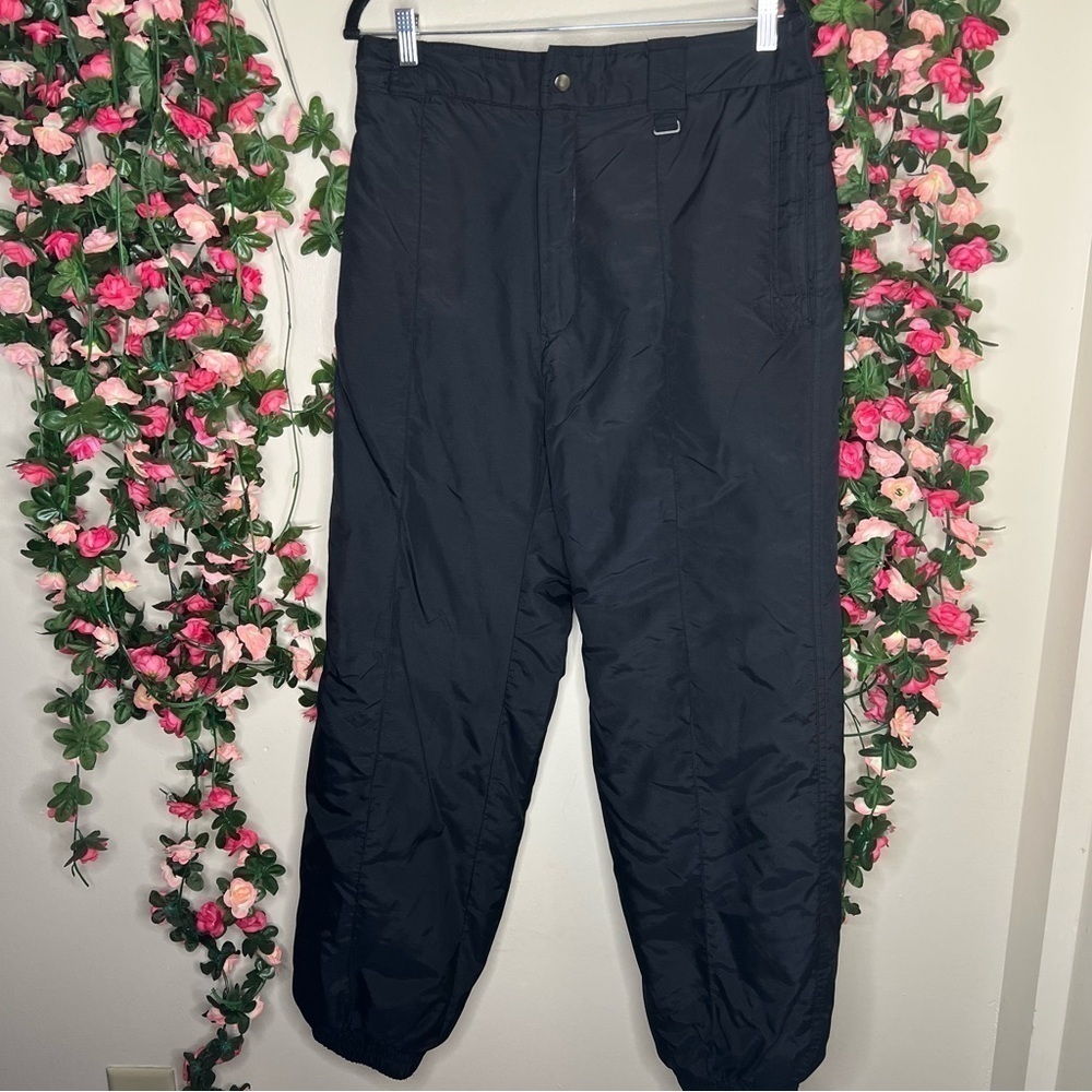 Sportina Black Sports Pants Large Vintage Ski Pants Outdoor Winter Warm Cold